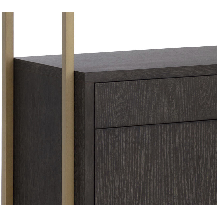 Baldessara Grey / Rustic Bronze Bookcase